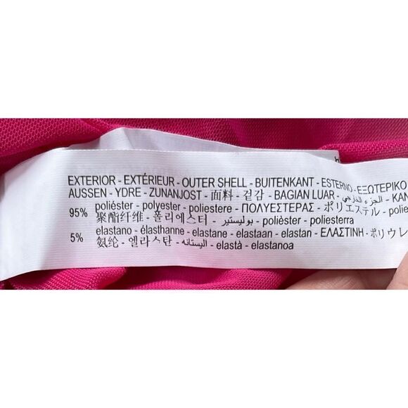 NWT Zara Fuchsia Tulle Semi-Sheer Bodysuit, Size Large - Picture 14 of 15